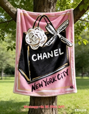 Chanel New York City Shopping Bag Flannel Throw Blanket IMG_6879
